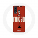 Vivo Y72 &uuml;mbris La casa de papel Tokyo Fanart logo punane taust