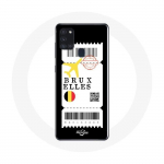 Coque Samsung Galaxy A21S Billet d'avion Bruxelles
