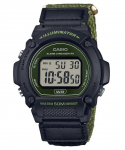 Casio Tavaline roheline digitaalne riidest rihmaga kvarts W-219HB-3AV meeste k&auml;ekell