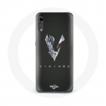 Huawei P20 Vikings Series 6. hooaja logo V &uuml;mbris M&otilde;&otilde;gahall must taust