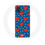 Coque pour Samsung Galaxy A71 BTS Bangtan Gar&ccedil;ons BT21 TATA de V Fond Bleu