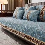 Neli aastaaega universaalne diivanikate libisemiskindel diivanikate luksuslik pehme &scaron;enillist sektsioon- L-kujuline diivanir&auml;tik elutuppa 110x180cm 1pc sinine