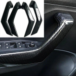 ABS Carbon fiber Car Interior Door Handle Cover Trim Door Bowl Stickers decoration 4PCS For Volkswagen VW T-Roc TROC 2017 2018