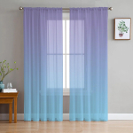 Romantiline lilla gradient &scaron;ifoonist l&auml;bipaistev kardin elutuppa, magamistuppa, kodu kaunistuseks, akna voile, t&uuml;llkardin 135W x 114H(cm) gray
