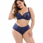 Plus Floral Lace Underwire pesukomplekt l&auml;bipaistev rinnahoidja &uuml;likond Sexy EF Cup Thin Bralette Invisible rinnahoidja 46/105F beež