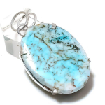 Natural Tibetan Turquoise Gemstone 925 Sterling Silver Pendant 1.97 p1s91