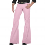 Meeste retro-disco laienevad p&uuml;ksid, lahtised venivad vintage-p&uuml;ksid, sobivad laienevad mugavad retro-stretch-Twill-meeste p&uuml;ksid L roosa