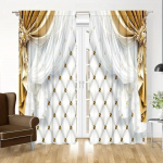 2 tk Golden Peacock kardin &Otilde;ppetuba K&ouml;&ouml;k Elutuba &Uuml;hiselamu varraste tasku Top Aknakatted Magamistoa tarvikud Kodusisustus W90xH220(CM)x2PCS-Grommet Top