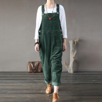 Vintage naiste velvetist kombinesoonid Dungarees &uuml;hev&auml;rvilised rinnat&uuml;kiga p&uuml;ksid varrukateta lahtised kombinesoonid. XL roheline