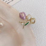 Mini Tulip Juuksek&uuml;&uuml;s Retro Lill Naistele T&uuml;drukutele Krabi k&uuml;&uuml;nis Klamber V&auml;ikesed Juuksen&otilde;elad Juuksekrabid T&uuml;drukutele Korea Juukse Aksessuaarid Lilla Roosa roosa