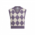 Adidas Originals ruudulise mustriga V-kaelusega kampsun Spordivest Naiste Topid Tumehall Lilla Helepruun IX7814 XS