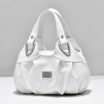 Pu-nahast naiste k&auml;ekott, suur naiste &otilde;lakott valge