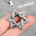 Hexagron judaism Hexagram roostevabast terasest meeste naiste kaelakeed ripatsid kett Amulett punk rock ehted x1