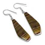 Natural Dragon Jasper Gemstone Handmade 925 Sterling Silver Earring 2.17 i2l70