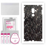 apgo Protective Skin Sticker for the back+sides compatible with Nokia 7 plus, Full Wrap Film, Foil, Vinyl - Pattern Carbon Black Pixel