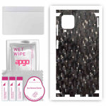 apgo Protective Skin Sticker for the back+sides compatible with Samsung Galaxy A12, Full Wrap Film, Foil, Vinyl - Pattern Carbon Black Pixel