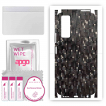 apgo Protective Skin Sticker for the back+sides compatible with Vivo Y31 2021, Full Wrap Film, Foil, Vinyl - Pattern Carbon Black Pixel