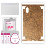 apgo Protective Skin Sticker for the back+sides compatible with Apple iPhone XS, Full Wrap Film, Foil, Vinyl - Pattern Rusty Copper