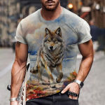 Hundi T-s&auml;rk 3D digitaalse loomade prindiga Graafiline camisa hombre Causal Tees L&uuml;hikesed varrukad Mugavad pullover Topid Meeste riided XL