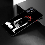 Kurb Anime t&uuml;druk Telefoni&uuml;mbris Apple iPhone 12 13 Mini 11 Pro Max XR X XS MAX 8 7 6S 6 Plus SE 5S 5 2020 jaoks Pehme TPU Must Kate iPhone 13