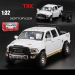 1/32 Dodge m&auml;nguautod poistele, RAM TRX 1500 metallist pikapiga m&auml;nguasjad valguse ja heliga, tagasit&otilde;mmatav autom&auml;nguasi v&auml;ikelastele 1/32-Size:18*7*6.5cm valge