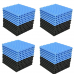 48tk/pakend Studio akustilised vahtpaneelid 12 x12 x1 heli neelavad kiilplaadid k&auml;sn Suure tihedusega helikindel stuudioheli vaht 24Black Plus 24Blue