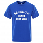 Brooklyn Est. 1631 New York Kirjatr&uuml;kiga T-s&auml;rk Meeste vabaaja T-s&auml;rgid Suvised puuvillased topid Moodsad hingavad teer&otilde;ivad XS