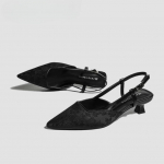 Naiste slingback kassipoja kontsaga terava otsaga kinnise ninaga kleitkingad suvised mugavad pulmakingad pidulikud sandaalid pumbad naistele madalad j&auml;meda kontsaga 39