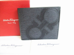 Ehtne Salvatore Ferragamo Gancini must nahast kokkupandav rahakott #8524 Avatud karp