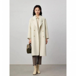 Villane mantel naiste kaherealine kolledži stiilis mantel ka&scaron;miir Premium Feeling tweed jakk s&uuml;giseks ja talveks S valge