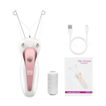 Elektriline kehakarvade eemaldaja naiste puuvillase niidiga jalavarre pardel Razor Lady Beauty Neck Laetav juukseepilaator roosa