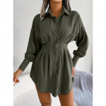 VEZFAA Naiste mood suvine kevadine &uuml;hev&auml;rviline printimine pikkade varrukatega POLO kaela k&otilde;rge v&ouml;&ouml;kohaga vabaajakleidid S sinine