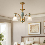 Magamistoa kroonl&uuml;hter s&ouml;&ouml;gitoa lamp &otilde;ppelamp Retrolamp Moodne minimalistlik elutoa laelamp 3 headlights roheline