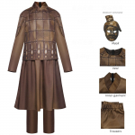 Terrakotas&otilde;dalaste ja hobuste cosplay kost&uuml;&uuml;m Qin Shi Huang iidne armee rollim&auml;ng R&otilde;ivad Vest p&uuml;ksid maskiga Halloweeni pidu 3XL