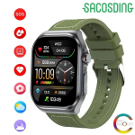 SACSODING Uus EKG verer&otilde;hu vere hapnikuga nutikell meeste naiste 2,04-tolline 368*448 AMOLED t&auml;ispuuteekraaniga pulsi j&auml;lgimise nutikell black