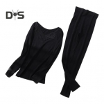 1 komplekt Naiste termopesu &uuml;likond, s&uuml;gistalvine pits V-kaelusega pikkade varrukatega s&auml;rk, alt pikad p&uuml;ksid k&uuml;lma ilmaga soe aluskiht &uuml;laosa s&auml;&auml;rised hall