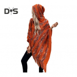 Naiste Pullover Kampsun Kapuutsiga Batwing Poole varrukaga Tutt Knitting Cape V&auml;rviline Triibuline As&uuml;mmeetriline Hem Wrap Pont&scaron;o mantel roheline