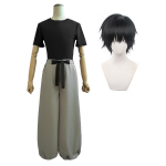 Jujutsu JJK Manga Anime Fushiguro Toji Satoru Gojo Cosplay Kost&uuml;&uuml;m Parukas T-s&auml;rk P&uuml;ksid Roosa V&otilde;rk Halloweeni J&otilde;ulukink XXXL-(Costume+Wig)