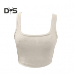 Naiste spordivest, kaelus, varrukateta &uuml;hev&auml;rviline elastne Slim Fit silmkoeline paakitop Camisole pehme veniv naiste igap&auml;evane Yago s&ouml;rkimiss&auml;rk L aprikoosi