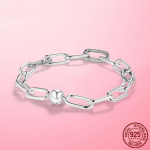 Originaalne kullav&auml;rvi Me k&auml;ev&otilde;ru 925 Silver Me Lobster Clock Link Femme k&auml;ev&otilde;ru naistele ehete valmistamise kingitus 18cm