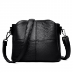 Retro &otilde;mblemisega pehmest nahast &otilde;lakott naistele Lihtne &uuml;hev&auml;rviline Crossbody kott 25x13x19cm must