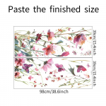 Maalitud lilled Lehed Magamistuba Elutuba Taust Haljastus Dekoratiivsed seinakleebised 39*98CM*2PCS/fun-L084