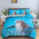 Dolphin tekikott 3D voodipesukomplekt poistele t&uuml;drukutele t&auml;iskasvanutele kuninganna kuninganna kodutekstiilid Marine Life pol&uuml;ester tekikott 70x133cm 2pcs