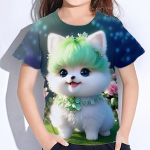 V&auml;rvilised loomad T&uuml;drukute T-s&auml;rk 4&ndash;12-aastaste laster&otilde;ivaste vabaaja pakkumised L&uuml;hikeste varrukatega topid t&uuml;drukutele Laste t-s&auml;rk suvine 100