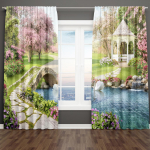 Moodne Palm Beachi maastik Loodusmaastik Mere&auml;&auml;rne Sinine Puu Tasuta &Otilde;hukesed Akna Kardinad Magamistoa Elutoa Kodu Dekoratsioon 100W130H(CM)40x51in&Rod Pocket