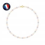 Collier - Perlinea - Perle de Culture d'Eau Douce AAA+ - 6-7 mm - Or Jaune - Multicolore