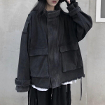 Safari stiilis jakid Naiste BF Unisex t&auml;navar&otilde;ivad Hip Hop kevadised lahtise disainiga v&auml;lir&otilde;ivad &scaron;ikid &otilde;pilaste r&otilde;ivad Harajuku Y2k S must