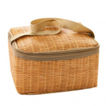 Kaasaskantav isoleeritud termiline jahuti rotangist imitatsiooniga l&otilde;unakott v&auml;lipiknikukarp khaki