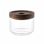 Klaasist &otilde;hukindel kanister l&auml;bipaistvad purgid teraviljakonteinerid toidu s&auml;ilituspudelid kohvitee s&auml;ilituspurk puidust kaanega WWO66