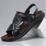 Uued meeste suvised suures suuruses sandaalid suured rannakingad Pehmest nahast sandaalid zapatos hombre zapatos hombre H169 36 must